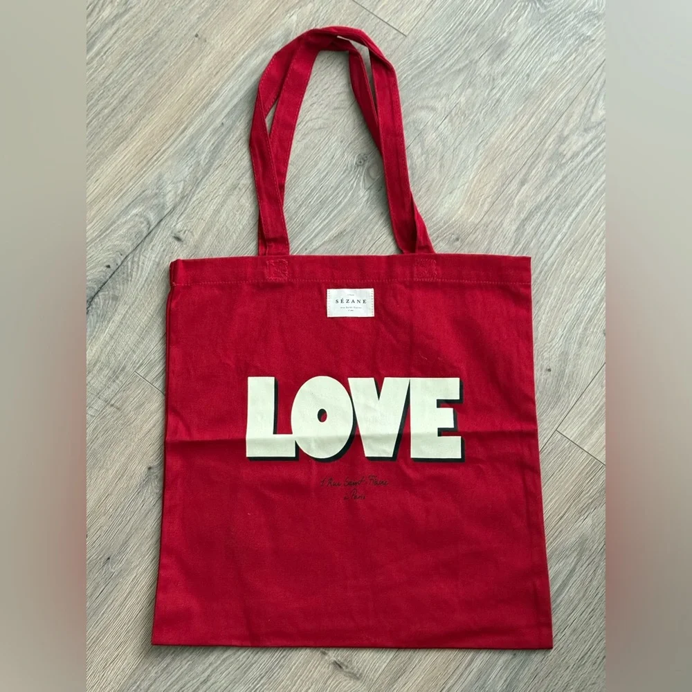 BRAND NEW Sezane Limited Edition Red Love Tote